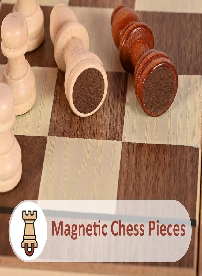SPOCCO | 12x12 Inch Handmade Wooden Magnetic Chess Board Set with Magnetic Pieces | Portable & Foldable Design | Easy to Carry with Inner Storage Space - Ideal for Kids & Adults - CM1-134 - Image 4